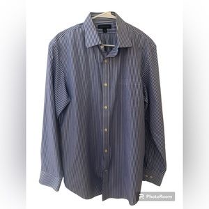 Banana Republic Button Down Blue and White Striped Shirt Size 16 - 16.5 neck